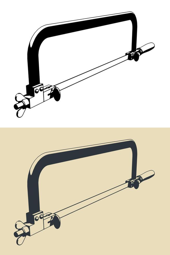 Hacksaw illustrations close up vector
