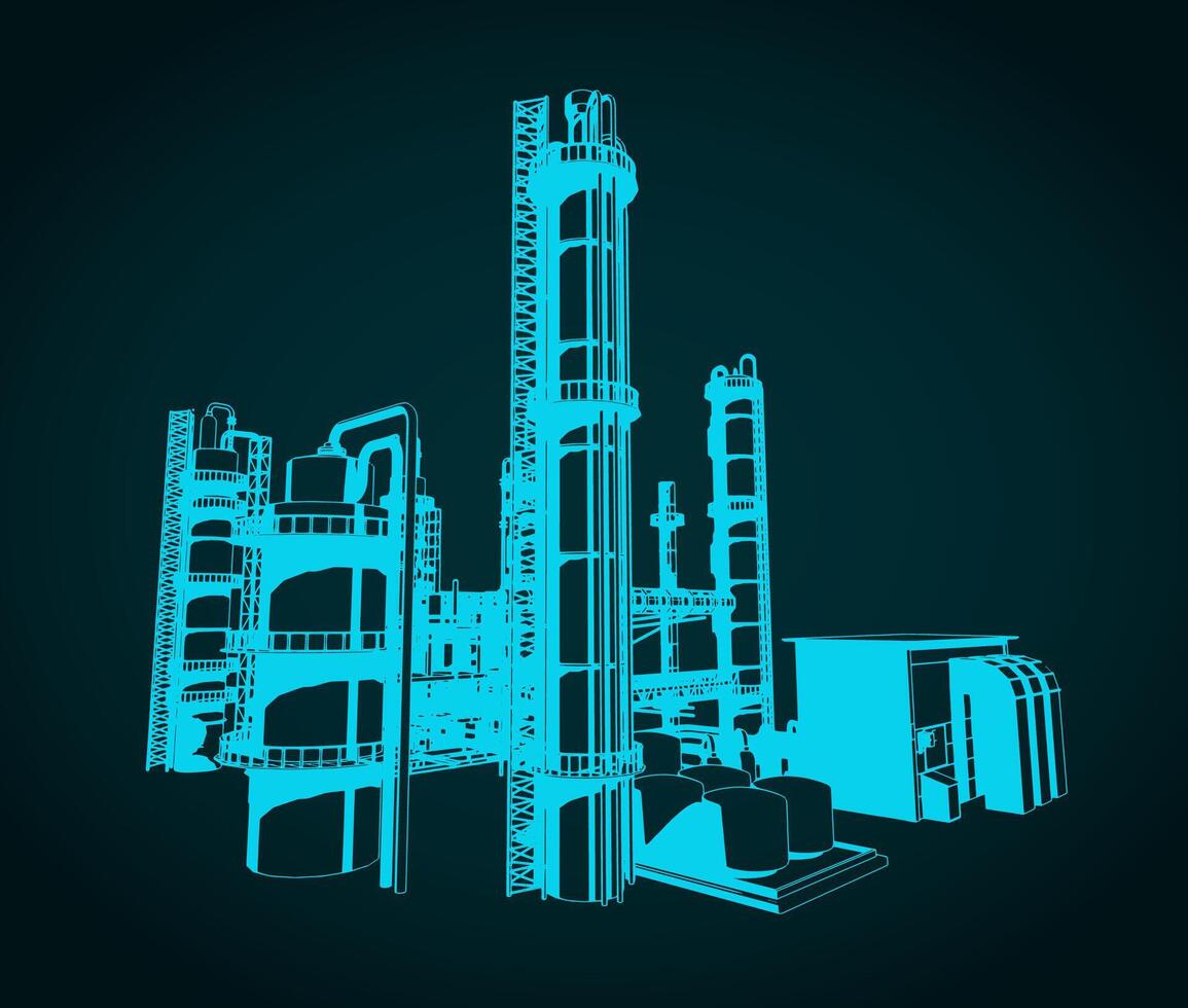 Refinery plant illustration vector