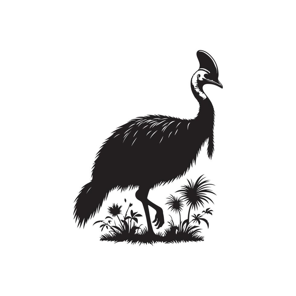 Unveiling the Cassowary Nature's Majestic and Mysterious Bird vector