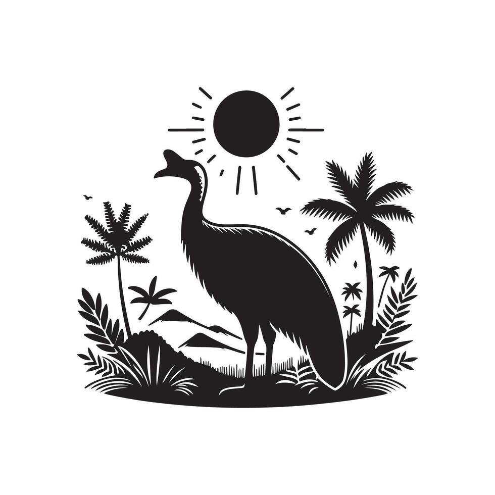 Unveiling the Cassowary Nature's Majestic and Mysterious Bird vector