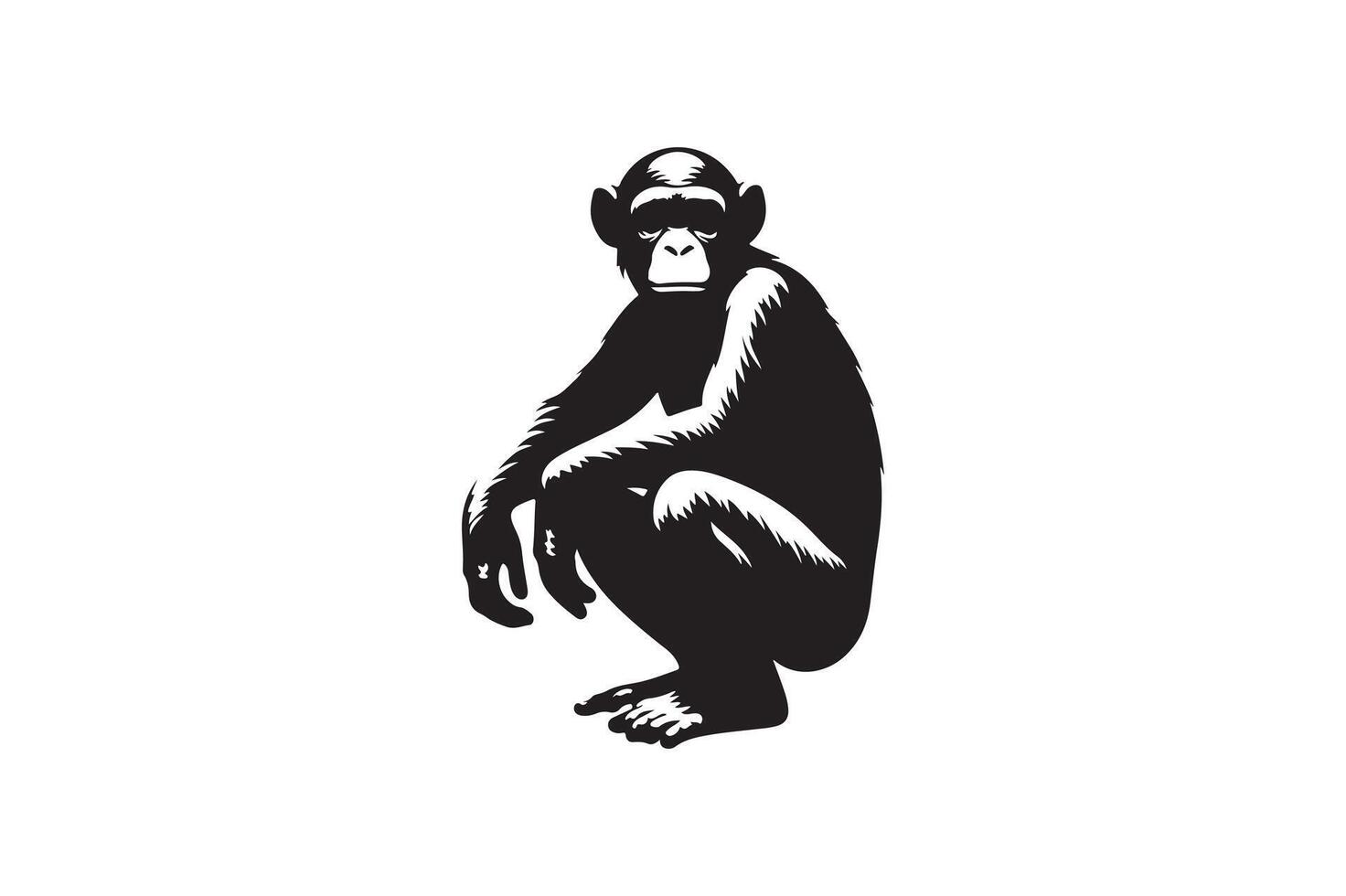 Elegant Bonobo Silhouette Design vector