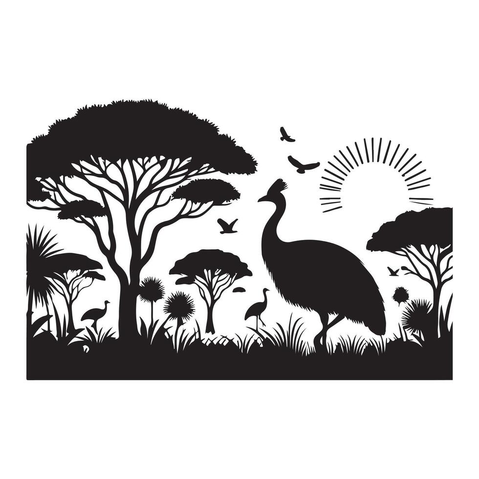 Unveiling the Cassowary Nature's Majestic and Mysterious Bird vector
