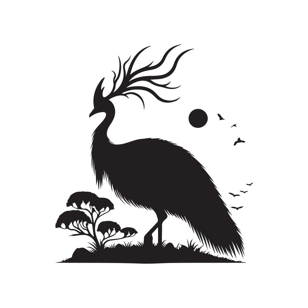 Unveiling the Cassowary Nature's Majestic and Mysterious Bird vector