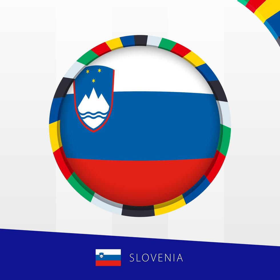 Slovenia Flag with Colorful Circle Border. vector