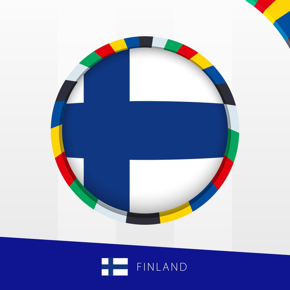 Finland Flag with Colorful Circle Border. vector