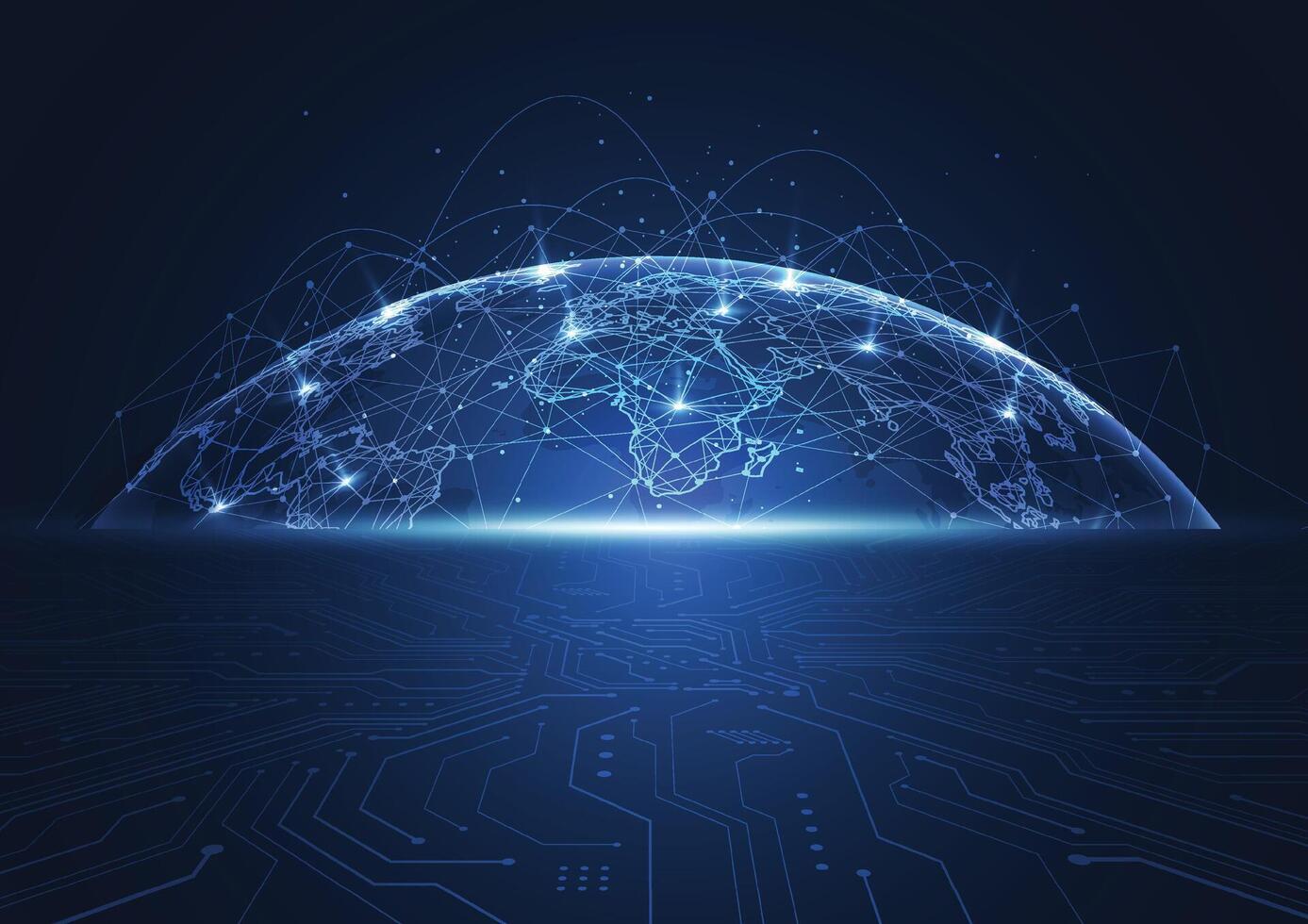 Global network connection. World map point and line composition concept of global business vector