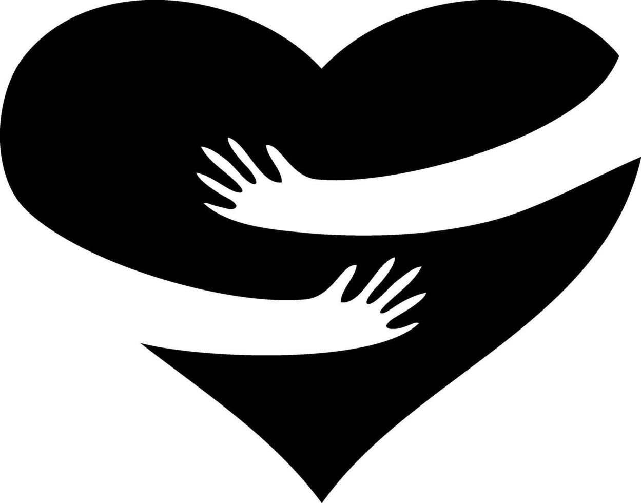 Heart with arms hugging icon Love passion and romantic Hug clipart vector