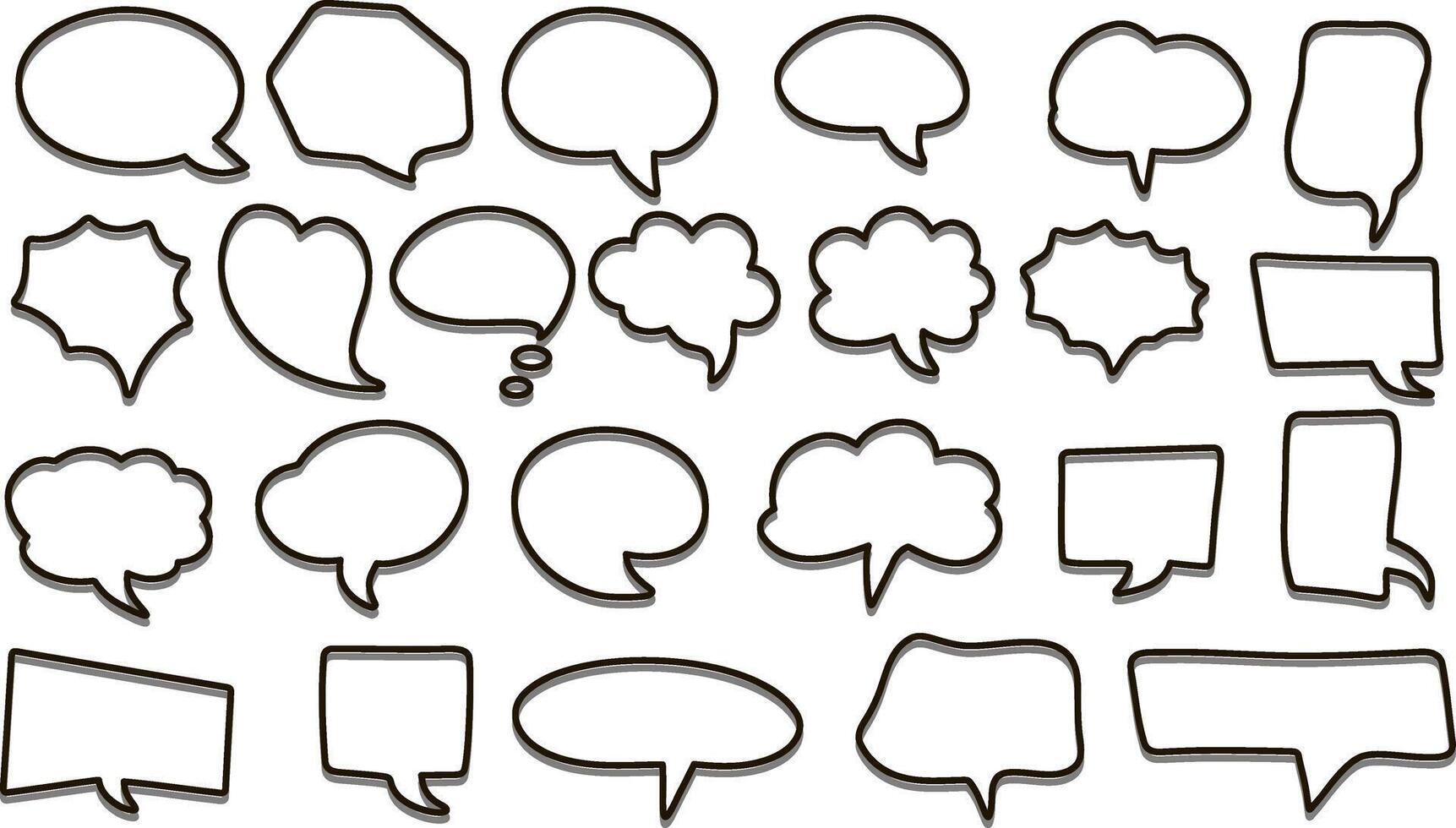 Doodle chat clipart Hand drawn speech symbol Sketch vector