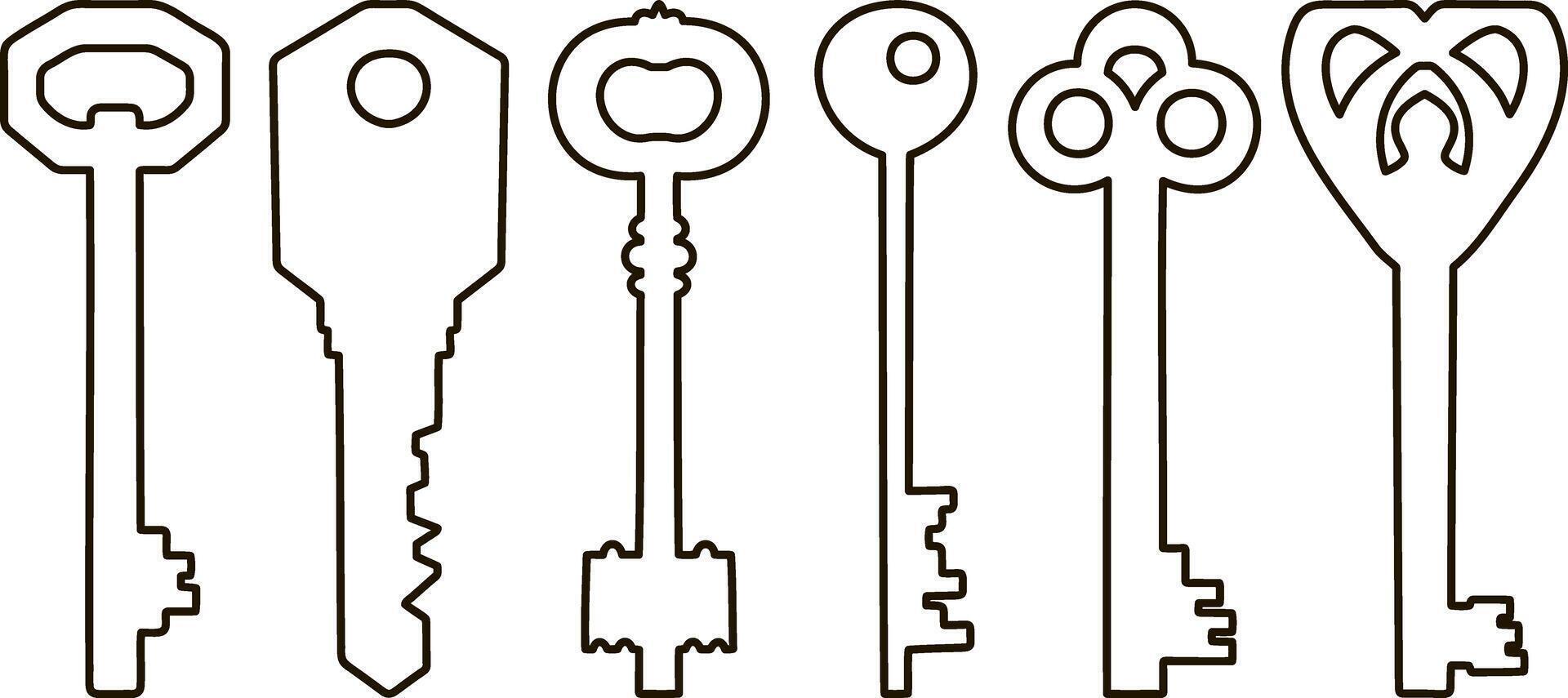 Doodle key icon Hand drawn art vector