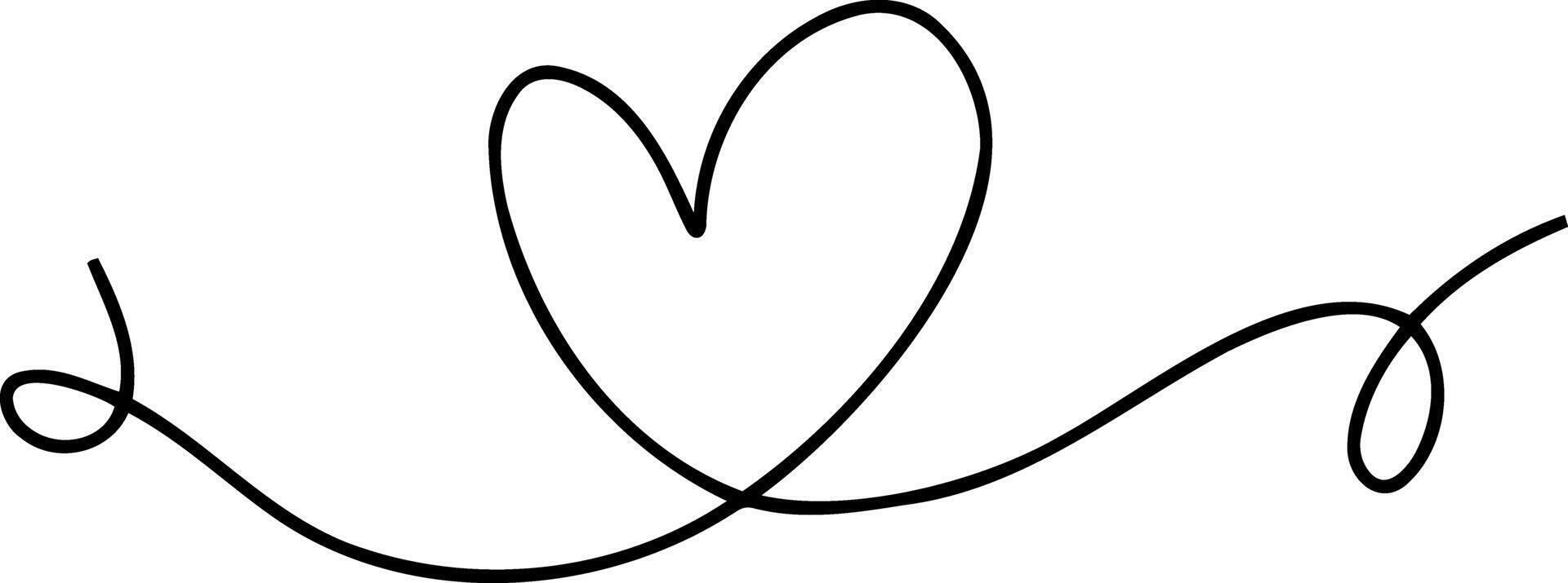 Outline heart clipart Hand drawing icon Doodle sketch vector