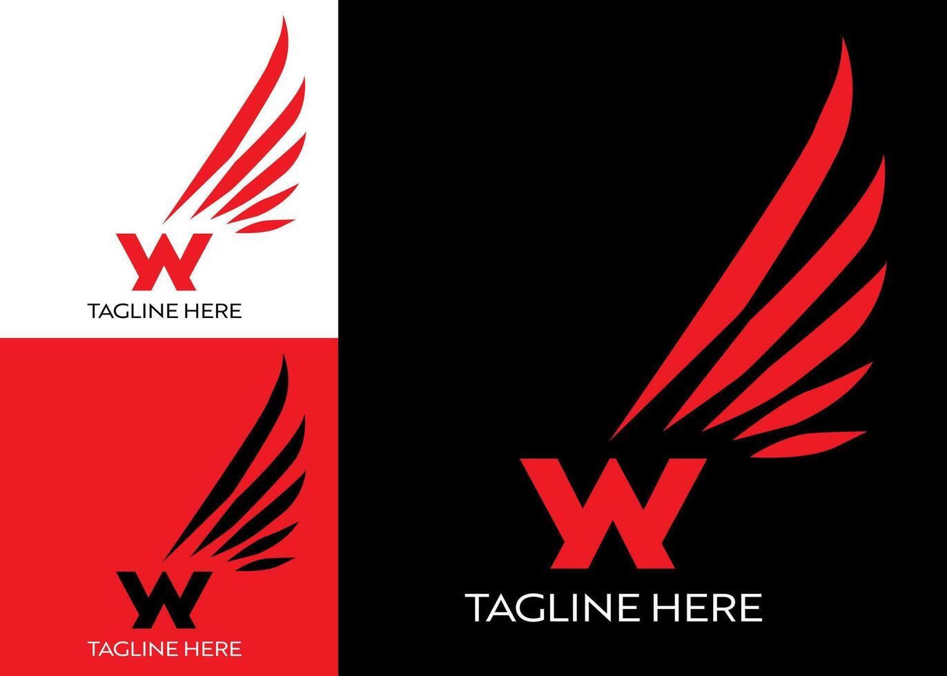 W Logo, Wings or Wing Logo, with letter W and A, elegant and adventurous style, for business or company vector