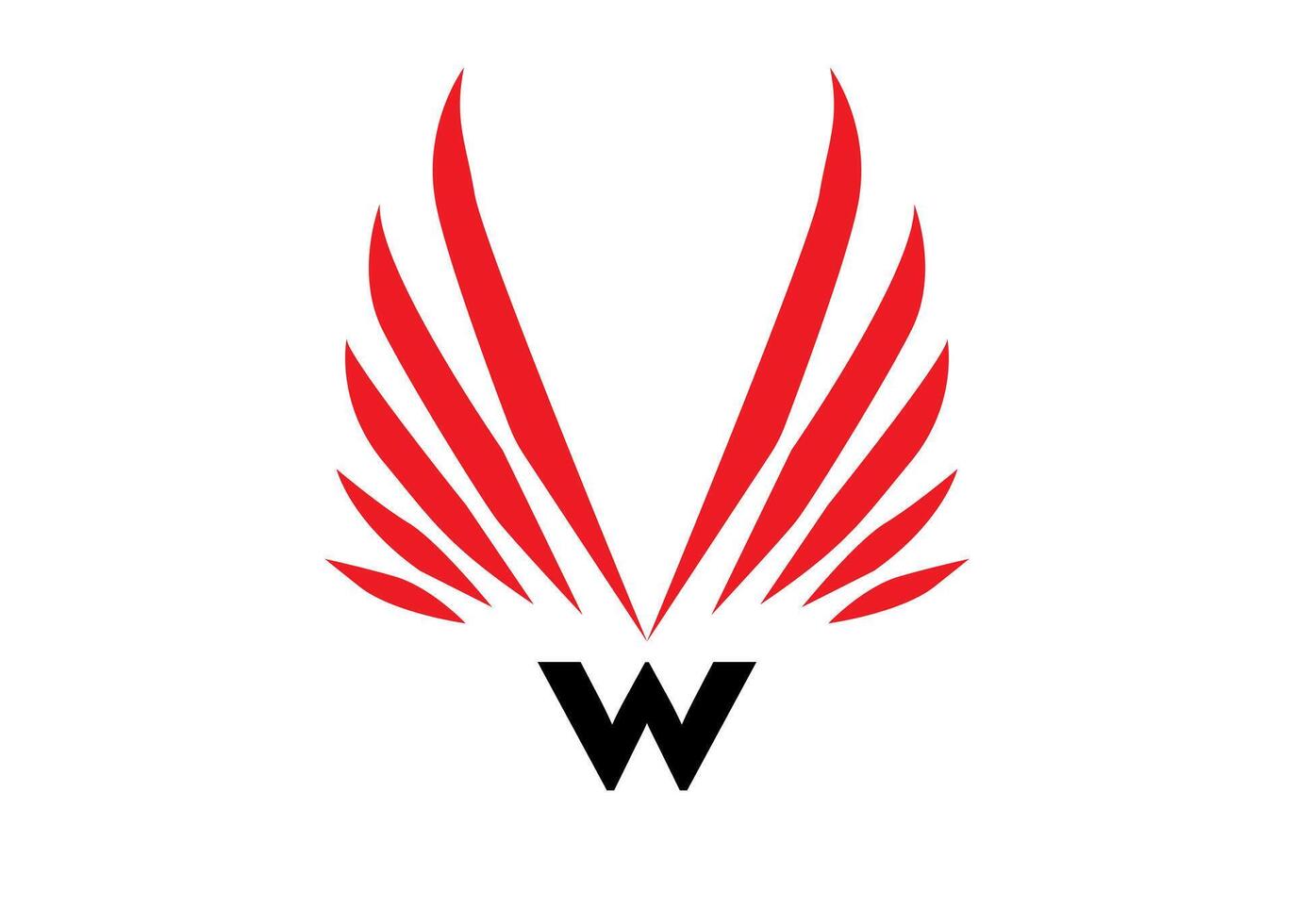 W Logo, Wings or Wing Logo, with letter W, elegant, luxury and adventurous style, for business or company vector