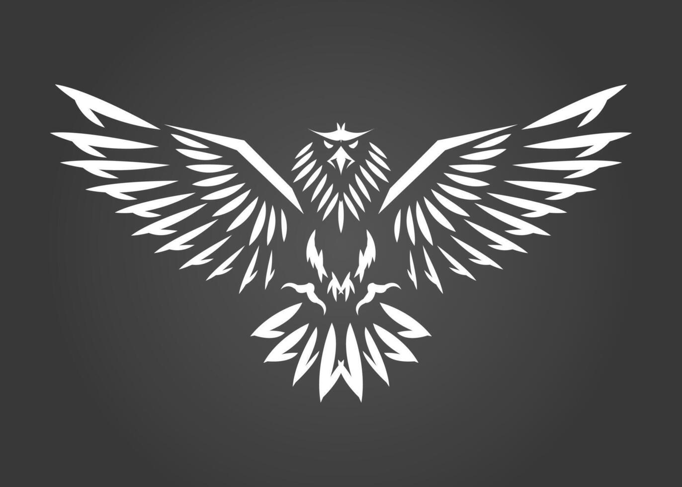 Eagle and wings logo, hawk or bird emblem, furious icon, brave, luxury and adventurous style, for business or company, flying bird vector