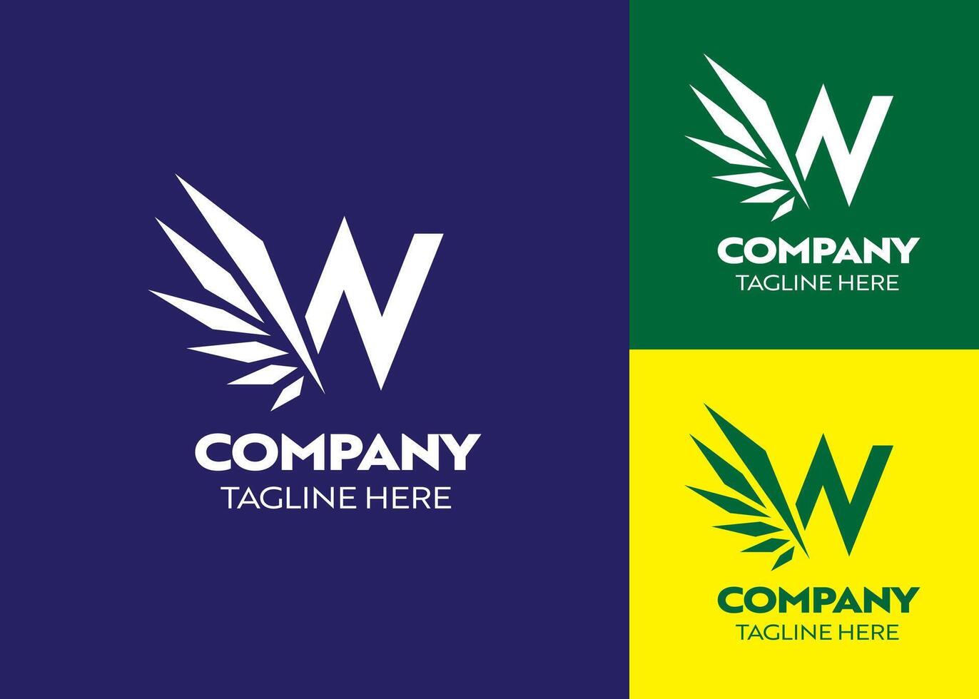 W Letter Logo, Template icon illustration design, abstract wings logo template vector