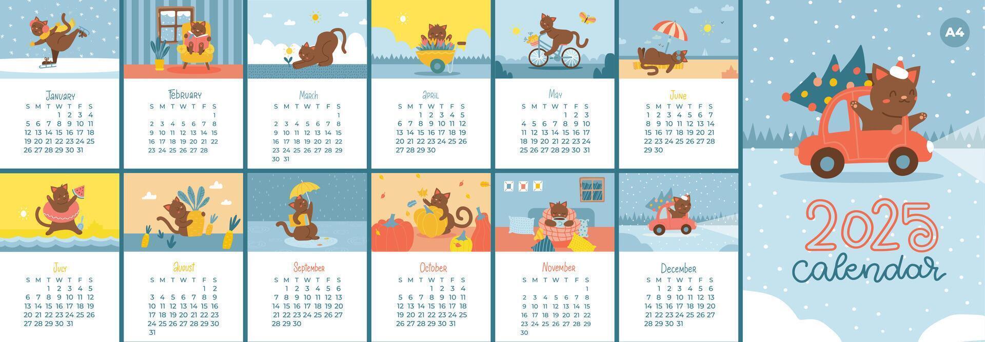 2025 Calendar Art Activity Sheets Template Trula