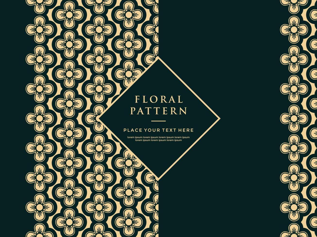 luxury flowers floral traditional batik patterns frame background border vector