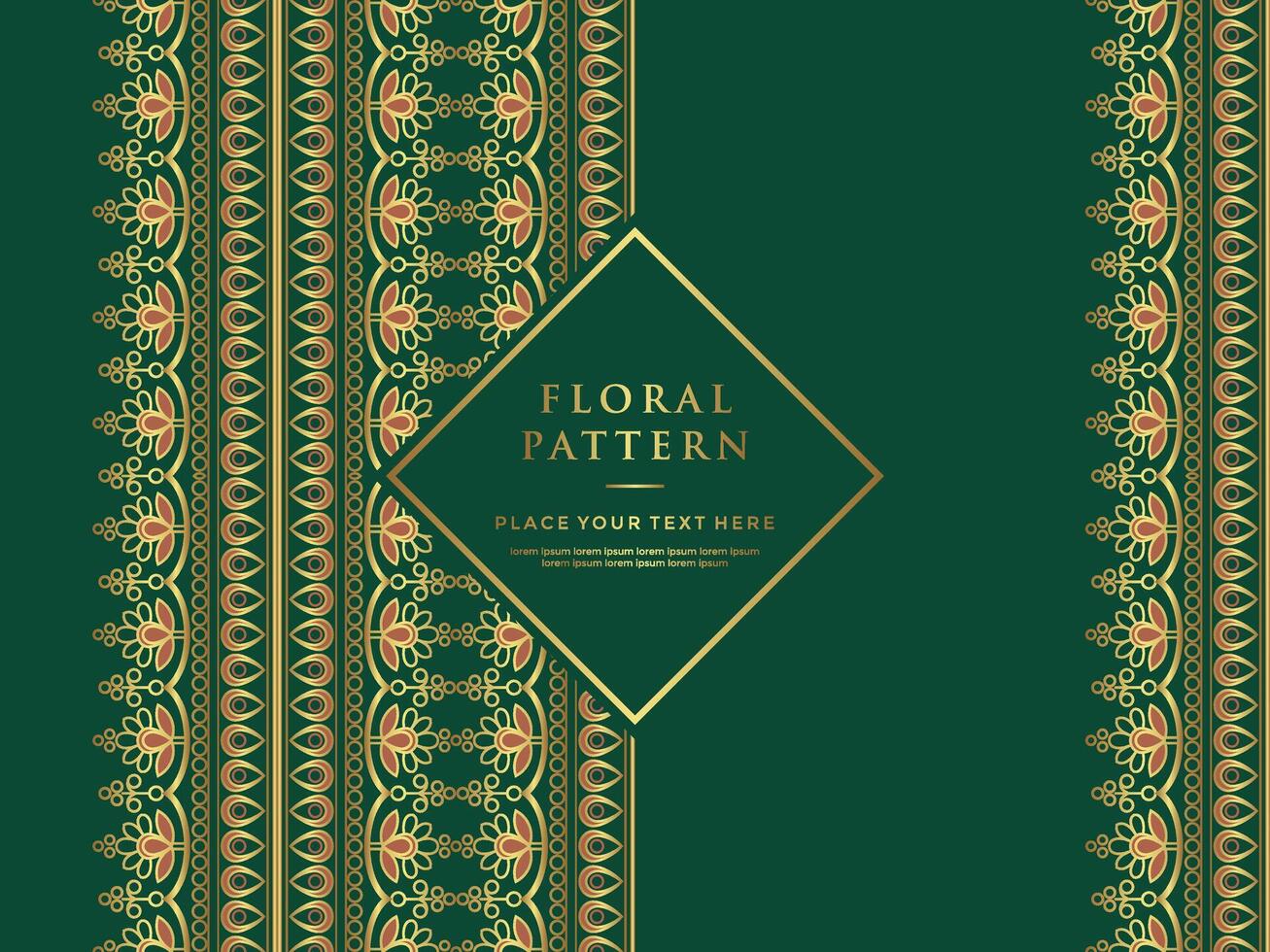 luxury flowers floral traditional batik patterns frame background border vector