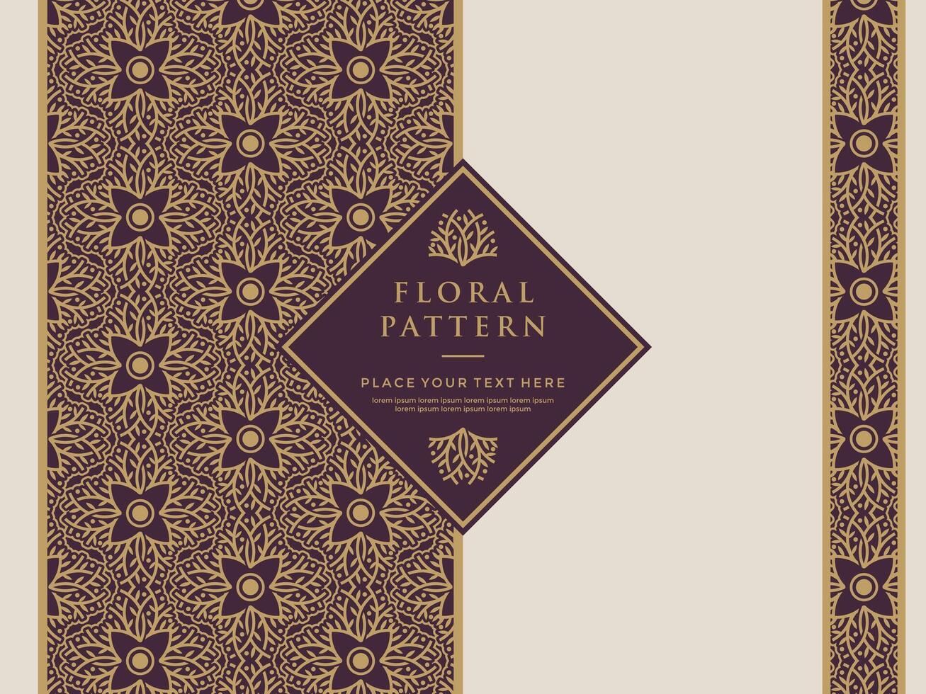 luxury flowers floral traditional batik patterns frame background border vector