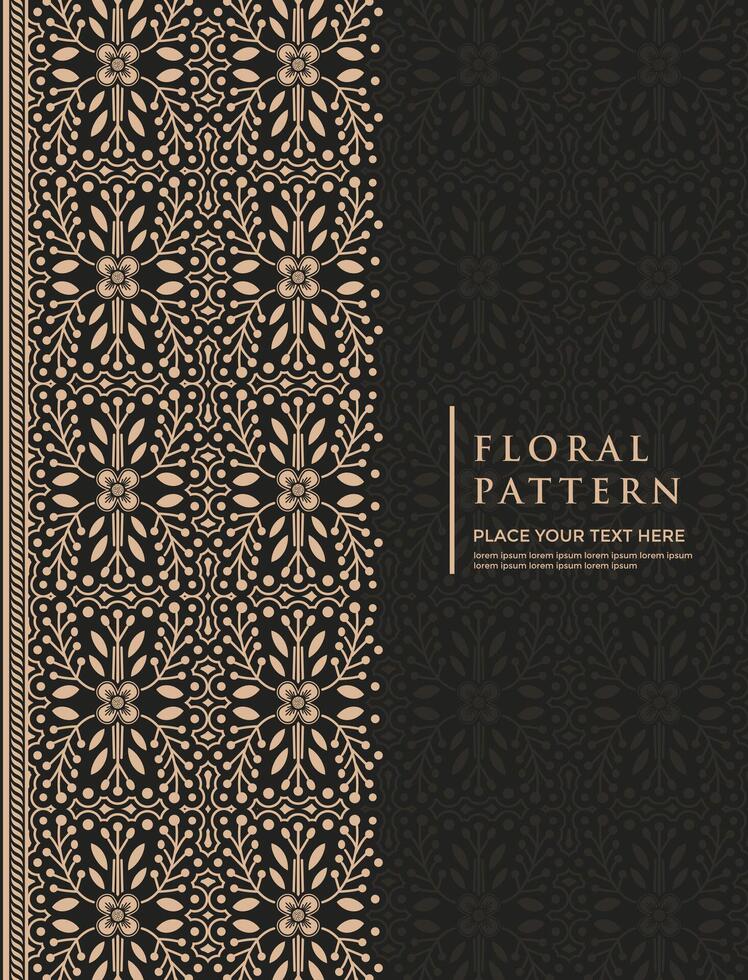 Hand drawn flowers floral traditional batik patterns frame background border vector