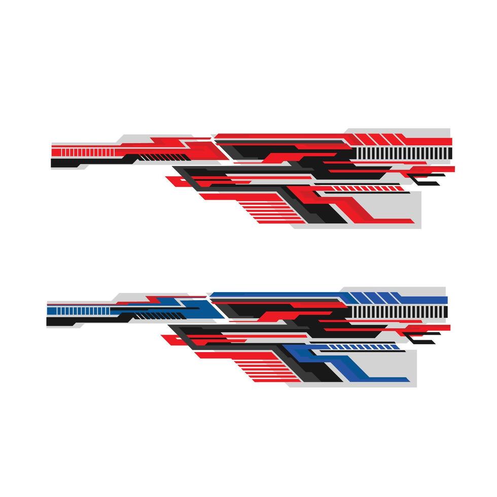 car wrapping decal template design. racing car body decals vector