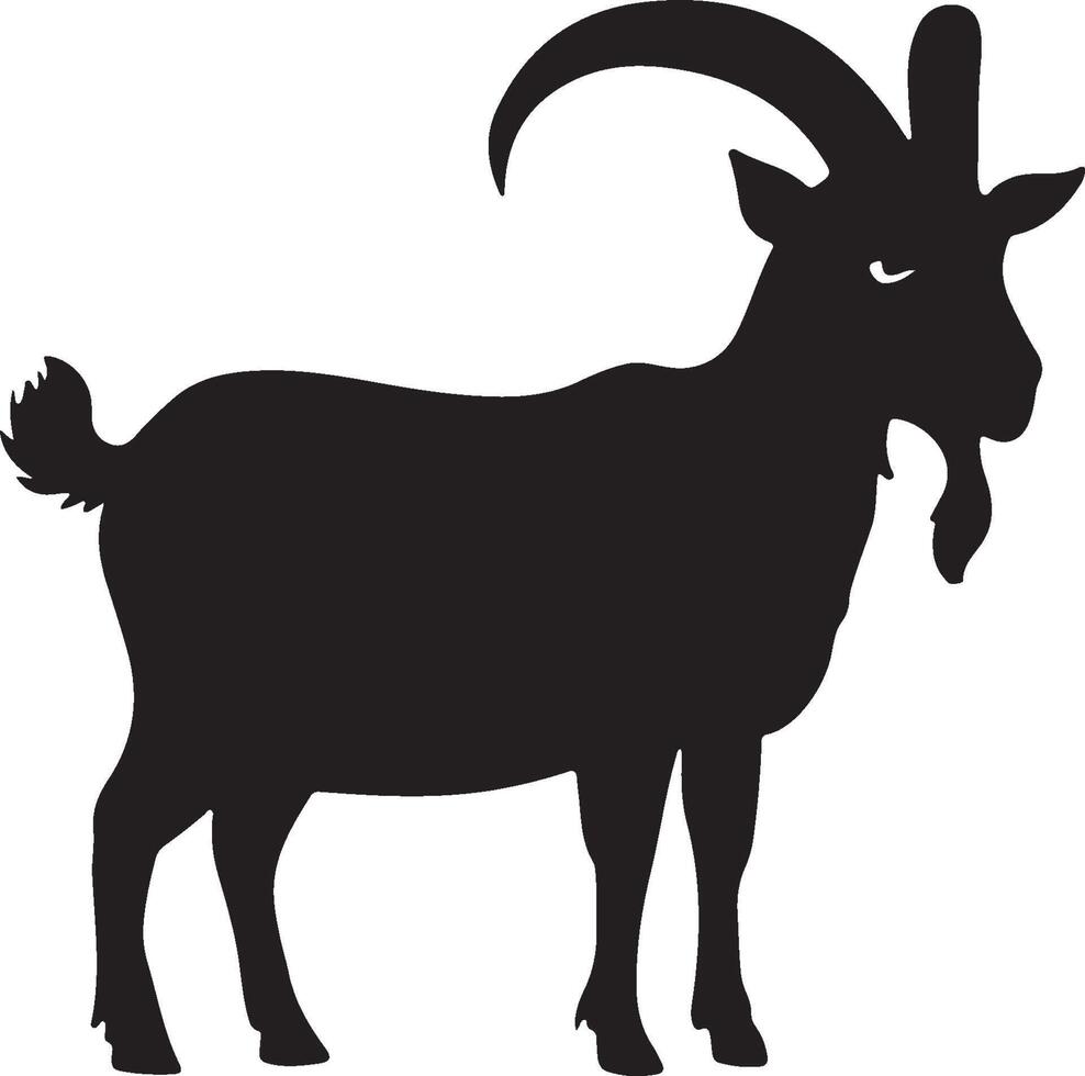 Cute goat silhouette art illustration, Goat animals, silhouette of a goat vector