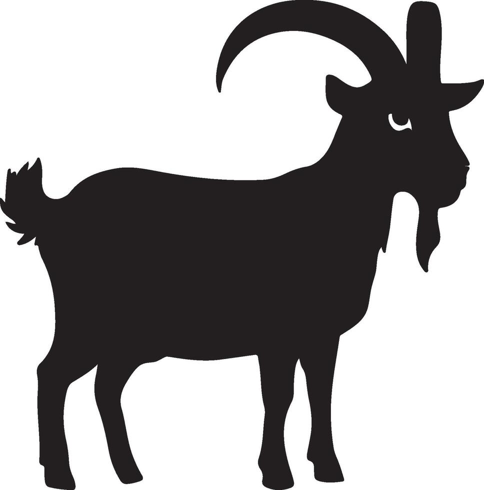 Cute goat silhouette art illustration, Goat animals, silhouette of a goat vector