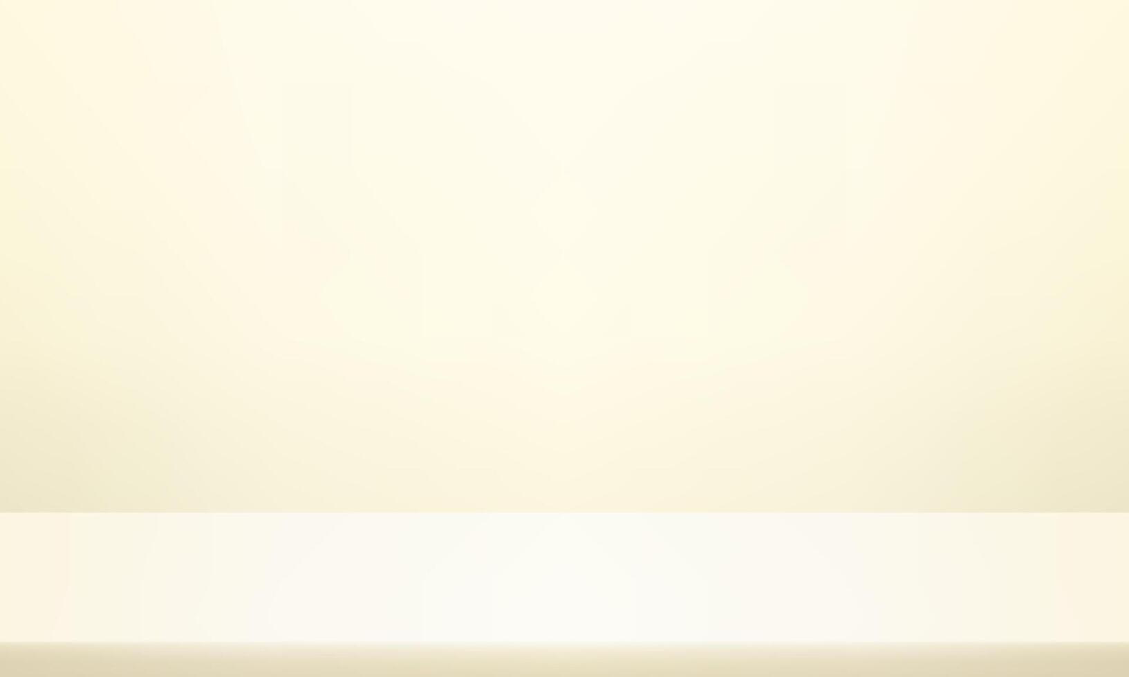 Cream and beige wall Background. Minimal 3d shelf. Room in the 3d. Space for selling products on the website. Beige Background Empty Room Studio with table. illustration. vector