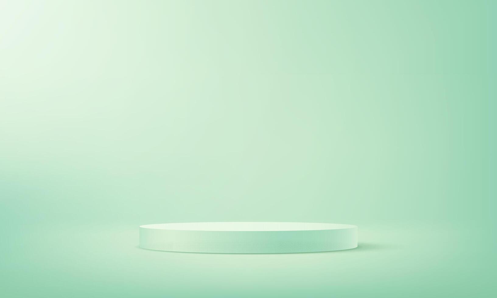 Green studio room background. Mint green background 3d with podium. Empty room with light effect. Space for selling products on the website. illustration. vector