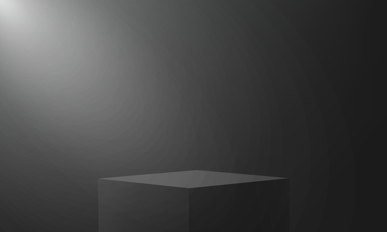 Empty black studio room background. Black background 3d with podium. Space for selling products on the website. Empty room with spotlight effect. illustration. vector