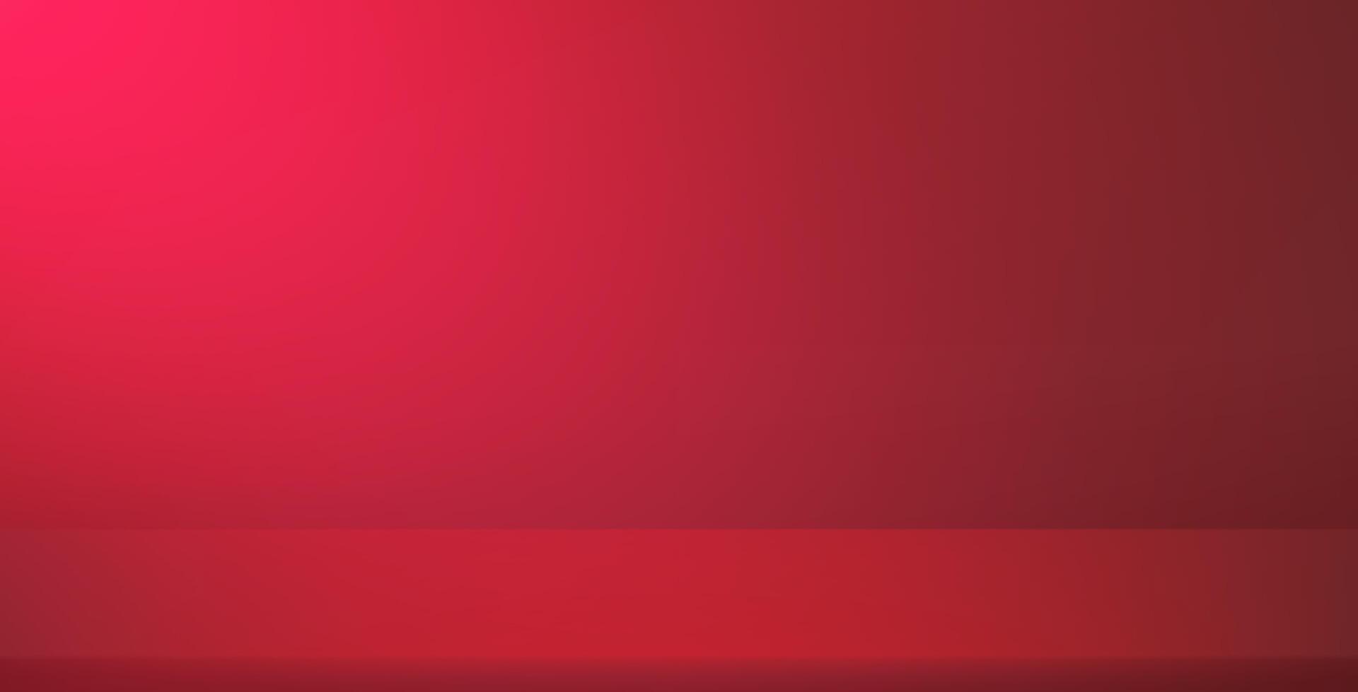 Red Studio background. Red Background Empty Room Studio with table. Space for selling products on the website. illustration. vector