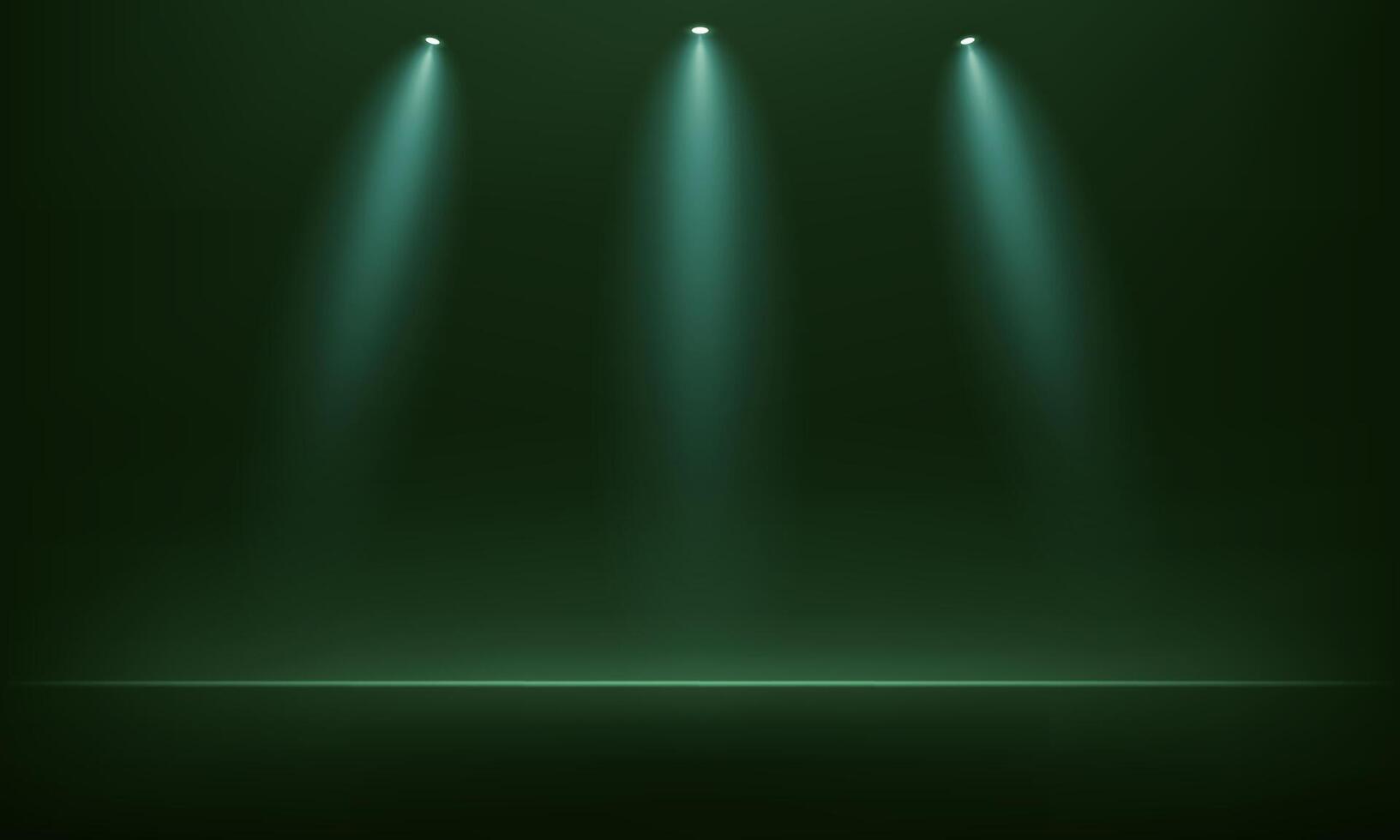 Empty dark green studio room background. Dark green background. Space for selling products on the website. Empty room with spotlight effect. illustration. vector