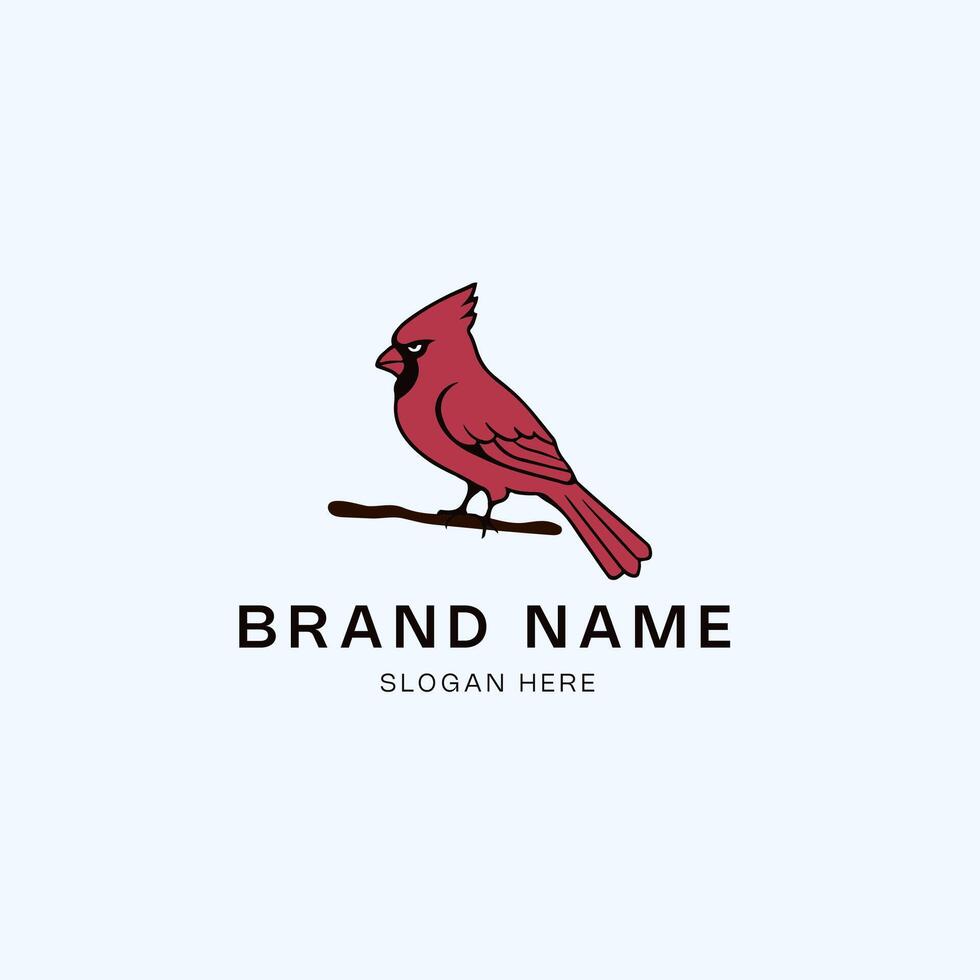 red cardinal bird logo template icon illustration design element isolated vector