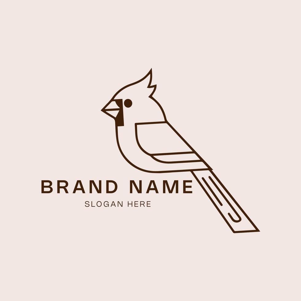 red cardinal bird logo template icon illustration design element isolated vector