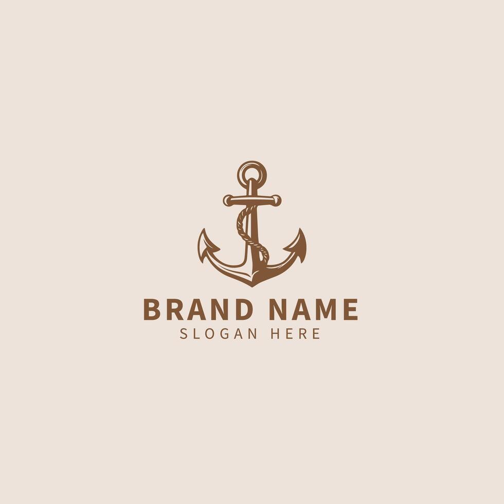 Anchor logo hipster vintage icon illustration design template, perfect for retro-inspired branding, nautical-themed projects, or creative ventures. vector