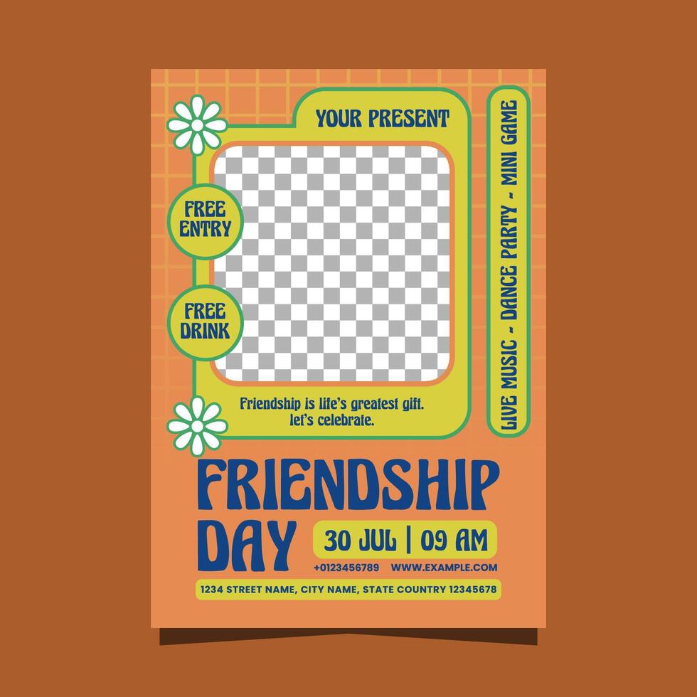 Friendship day flyer or poster template design vector