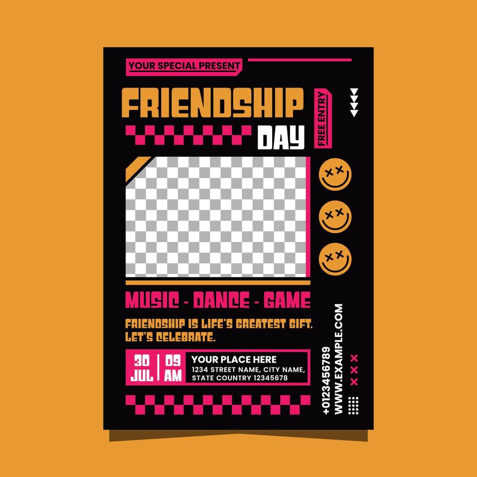 Friendship day flyer or poster template design vector