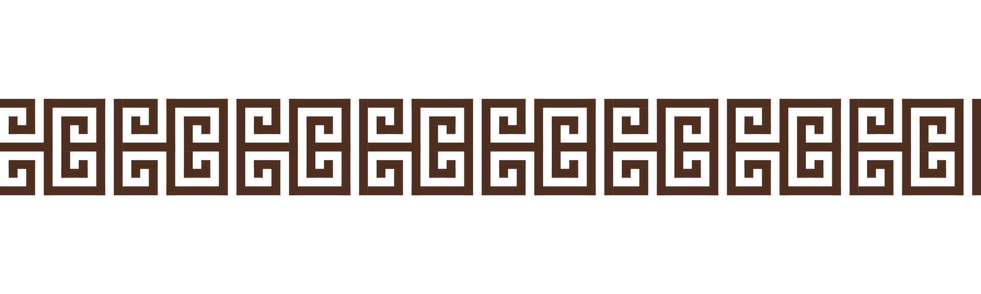 Greek key seamless border pattern collection. Decorative ancient meander, Greece ornament with repeated geometric motifs vector