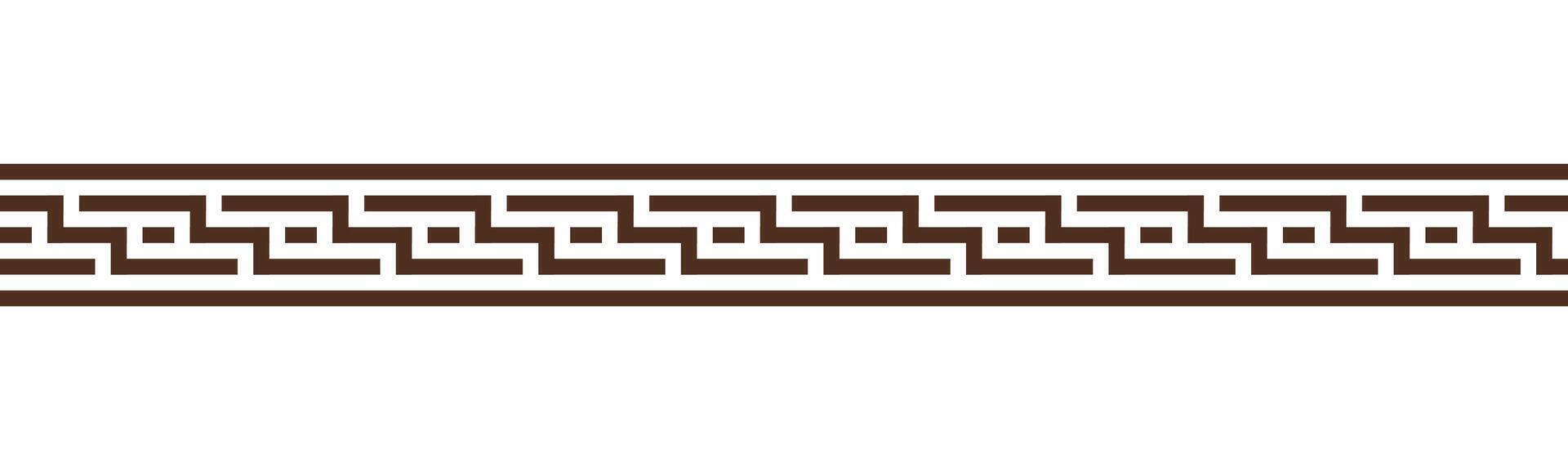 Greek key seamless border pattern collection. Decorative ancient meander, Greece ornament with repeated geometric motifs vector