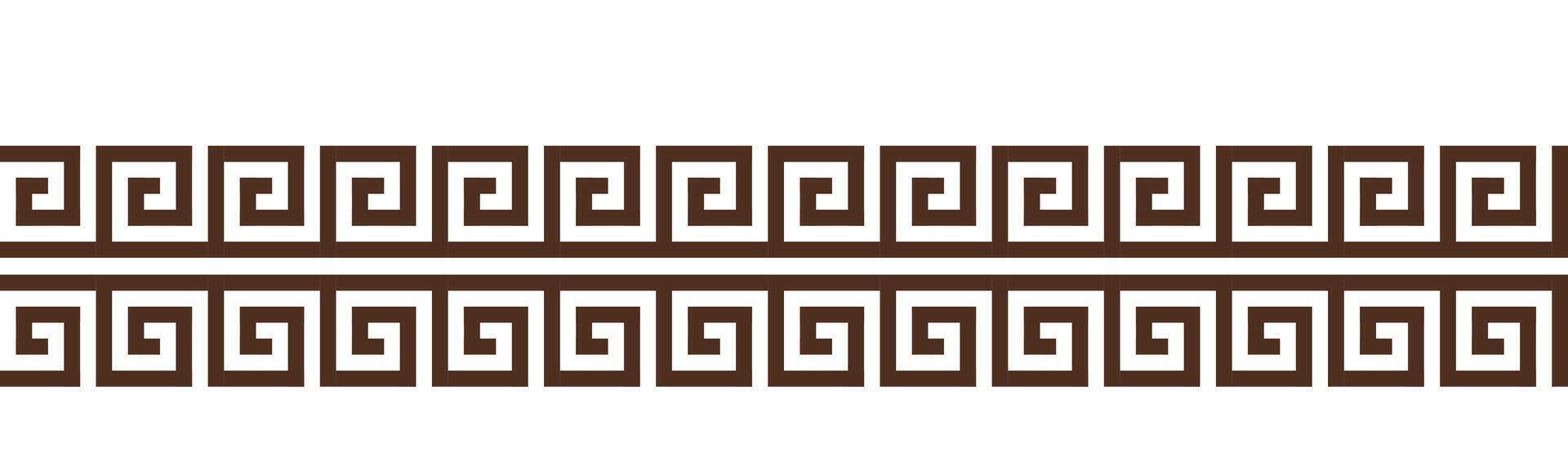 Greek key seamless border pattern collection. Decorative ancient meander, Greece ornament with repeated geometric motifs vector