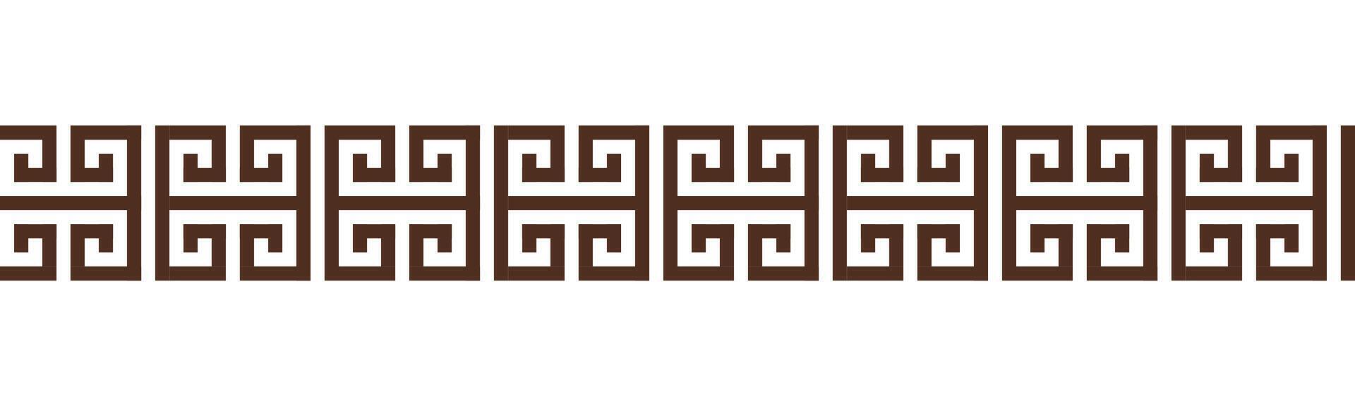 Greek key seamless border pattern collection. Decorative ancient meander, Greece ornament with repeated geometric motifs vector
