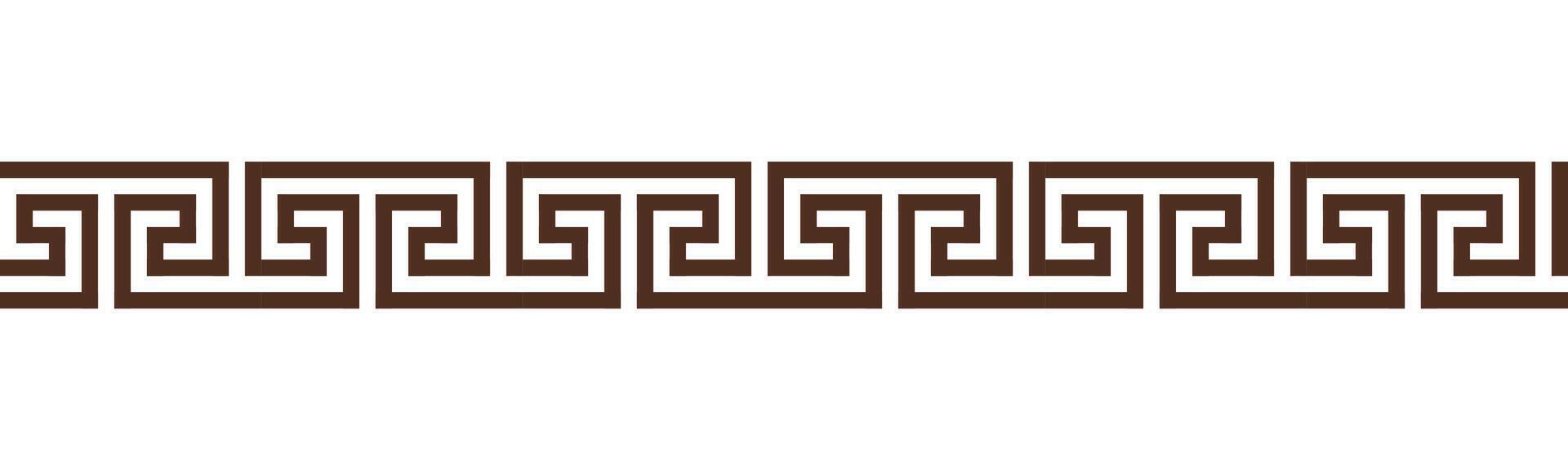 Greek key seamless border pattern collection. Decorative ancient meander, Greece ornament with repeated geometric motifs vector