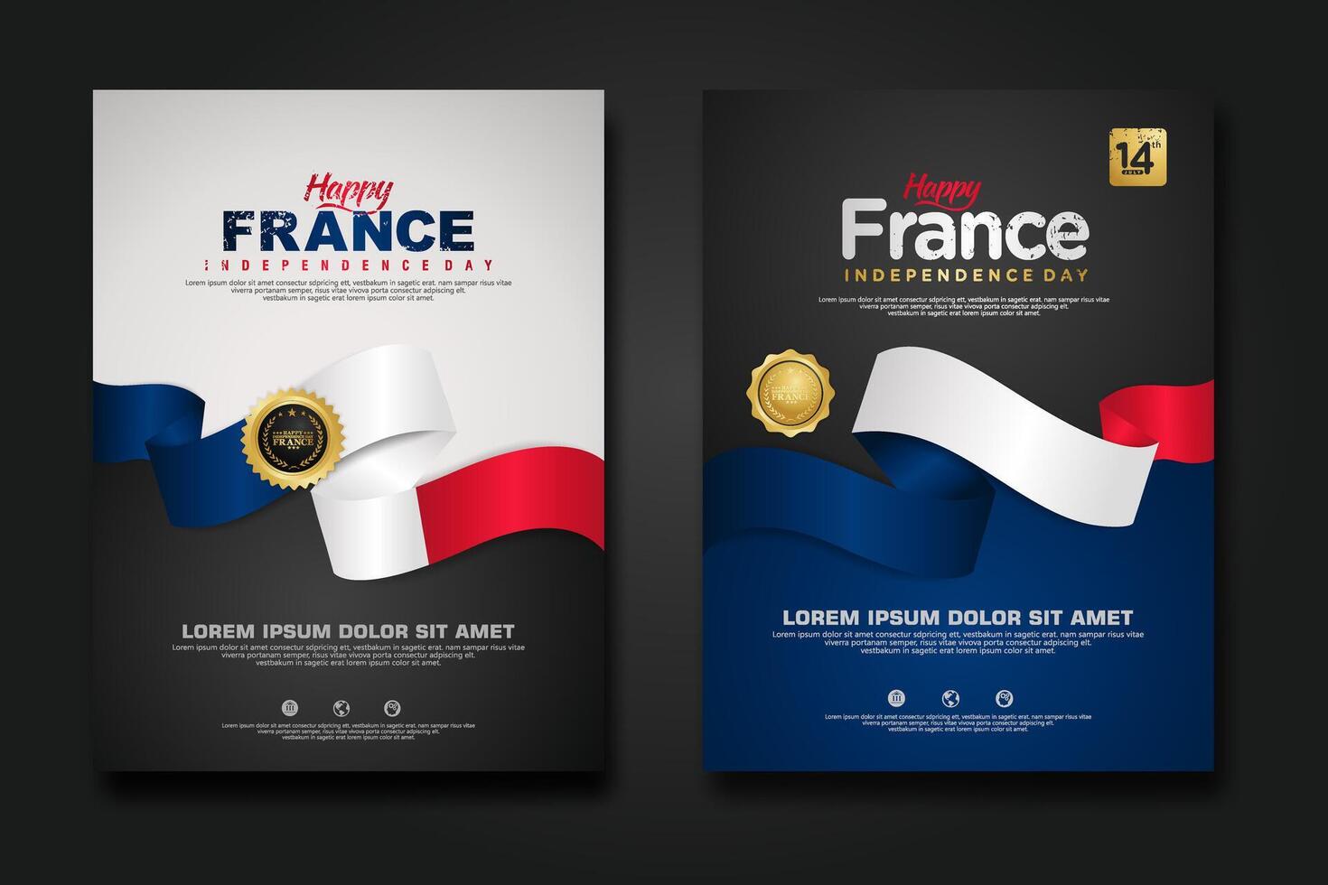 France happy Independence Day cover background design vector