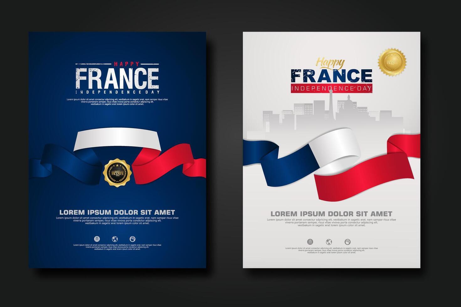 France happy Independence Day cover background design vector