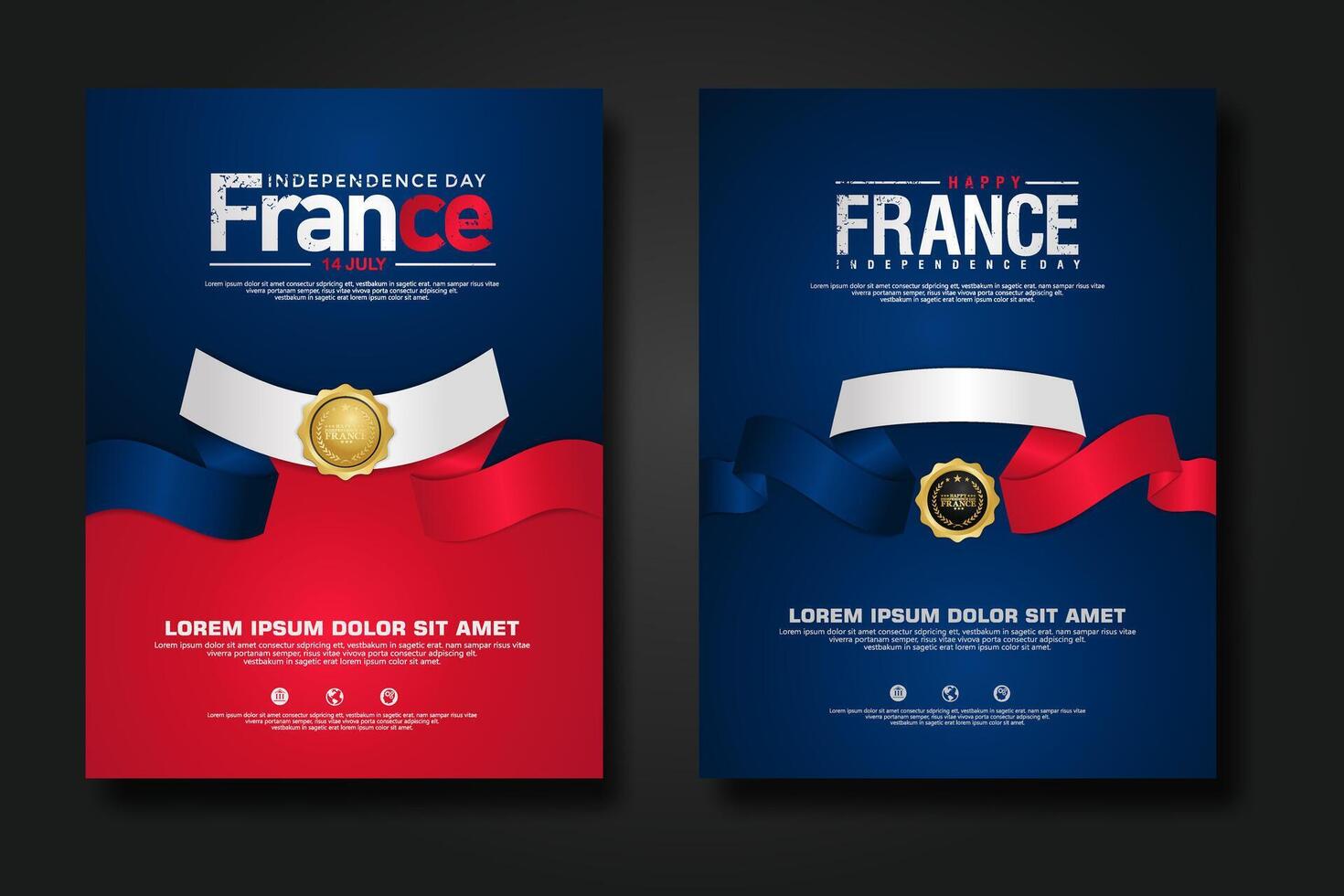 France happy Independence Day cover background design vector