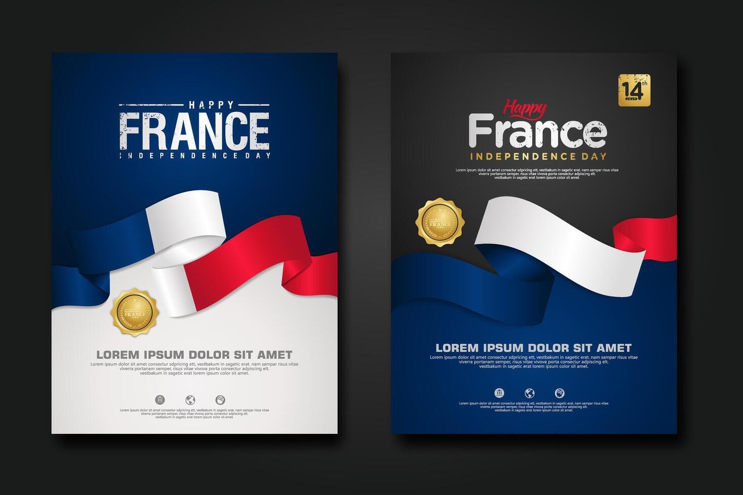 France happy Independence Day cover background design vector
