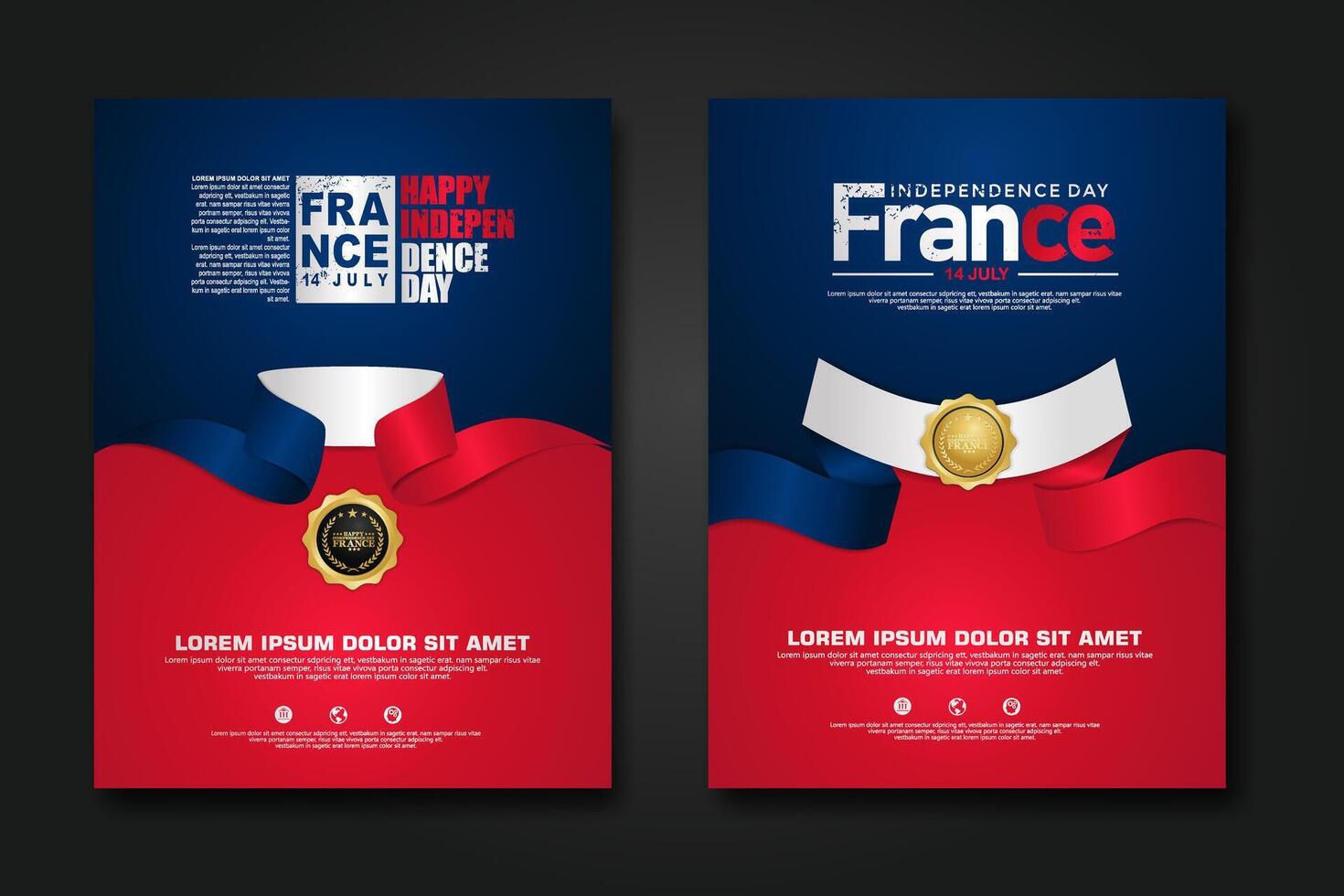 France happy Independence Day cover background design vector