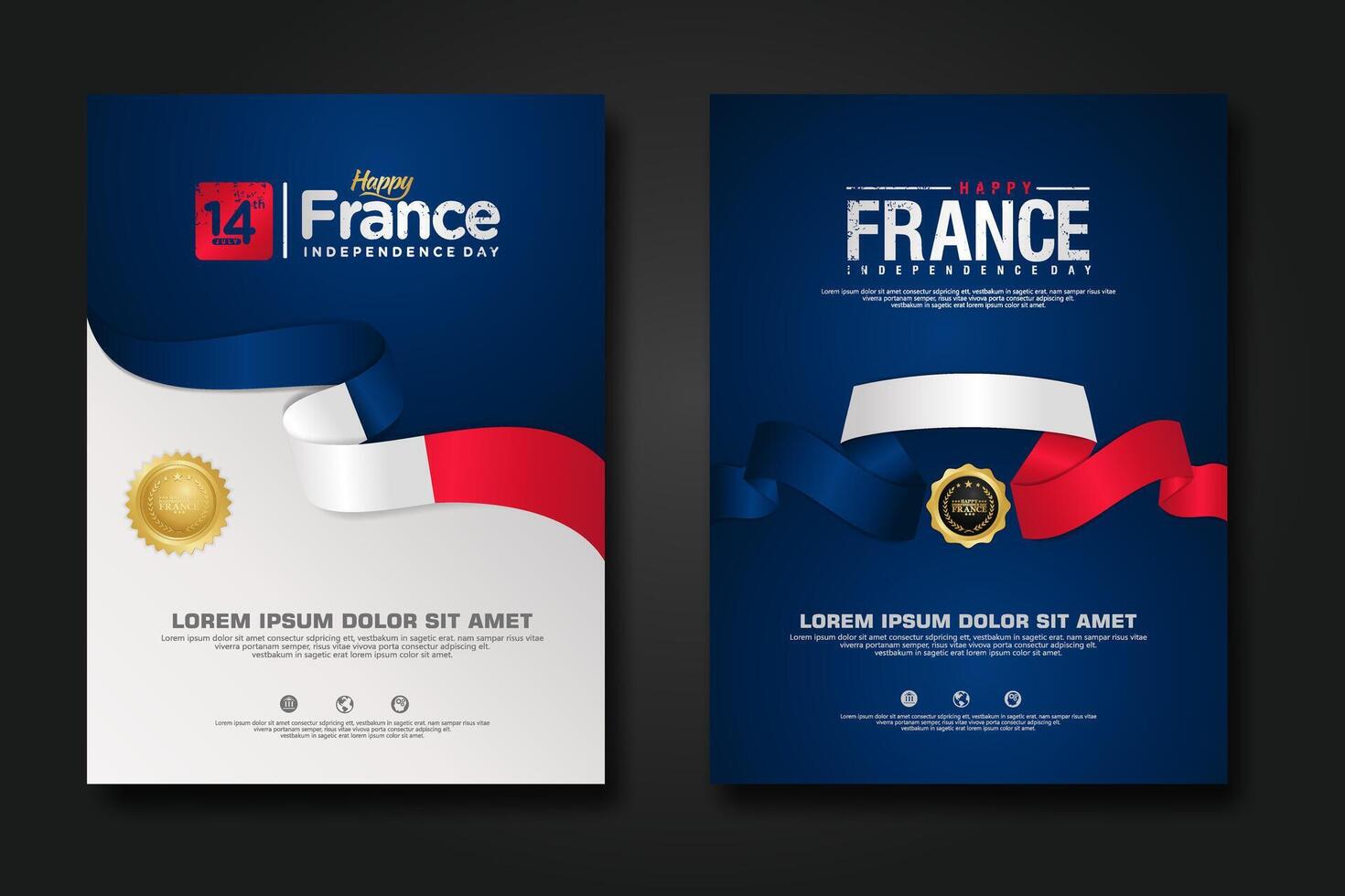 France happy Independence Day cover background design vector