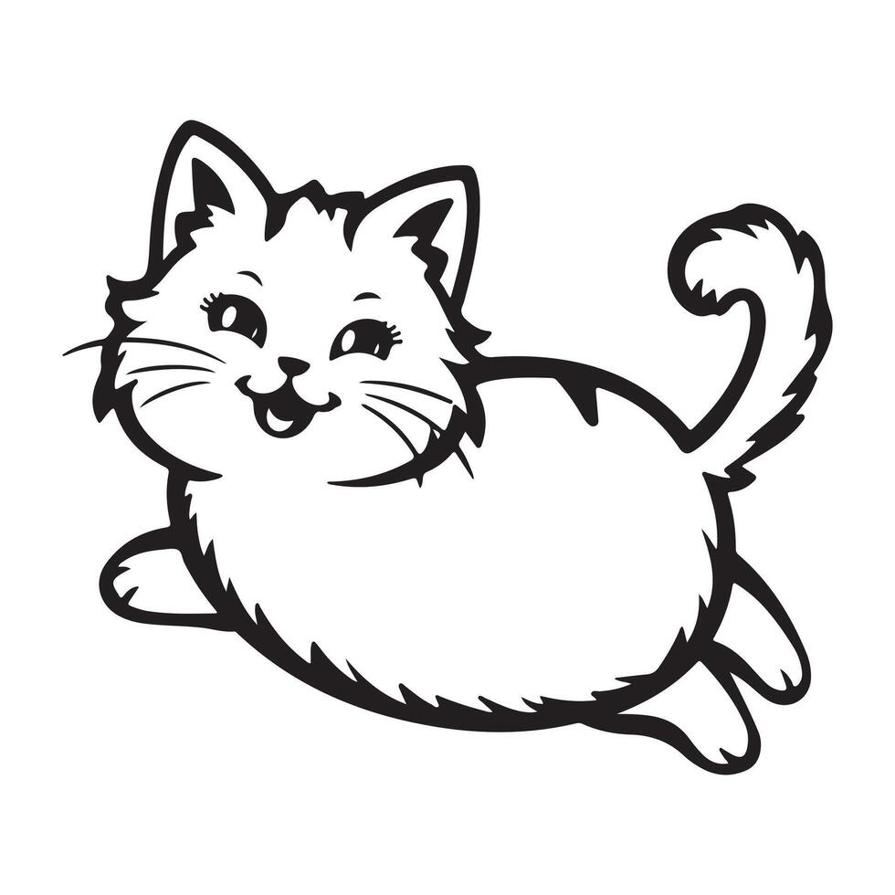 A Beautiful Cat in silhouette illustration vector