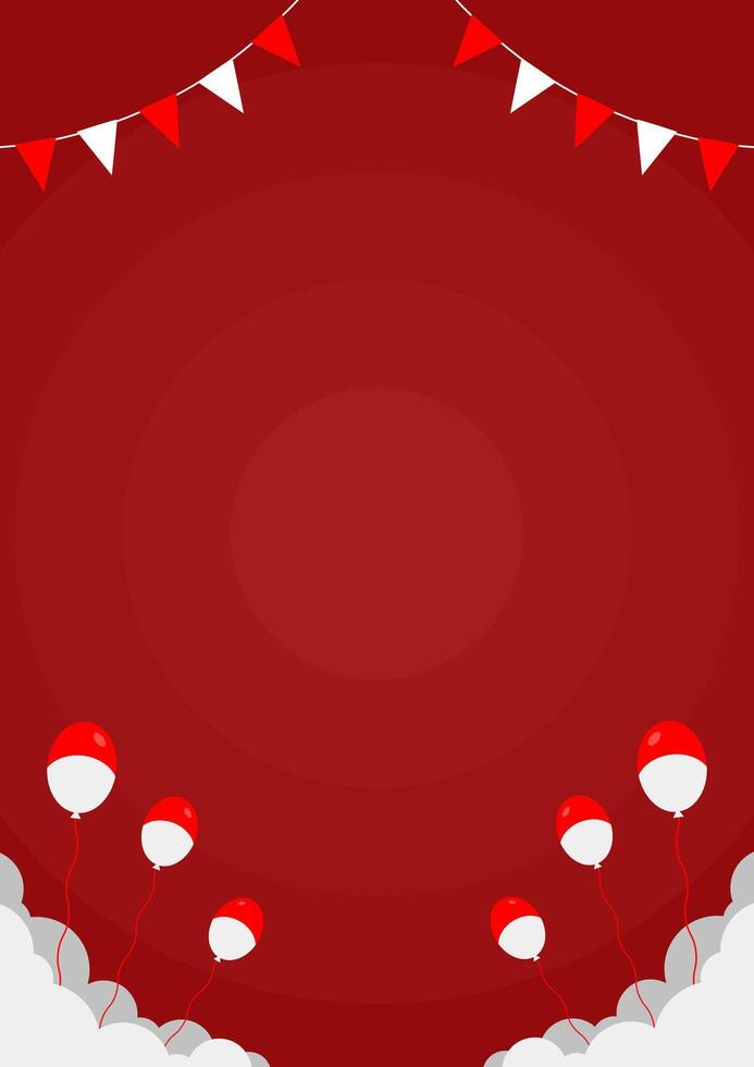 Indonesia Independence Day poster template background vector