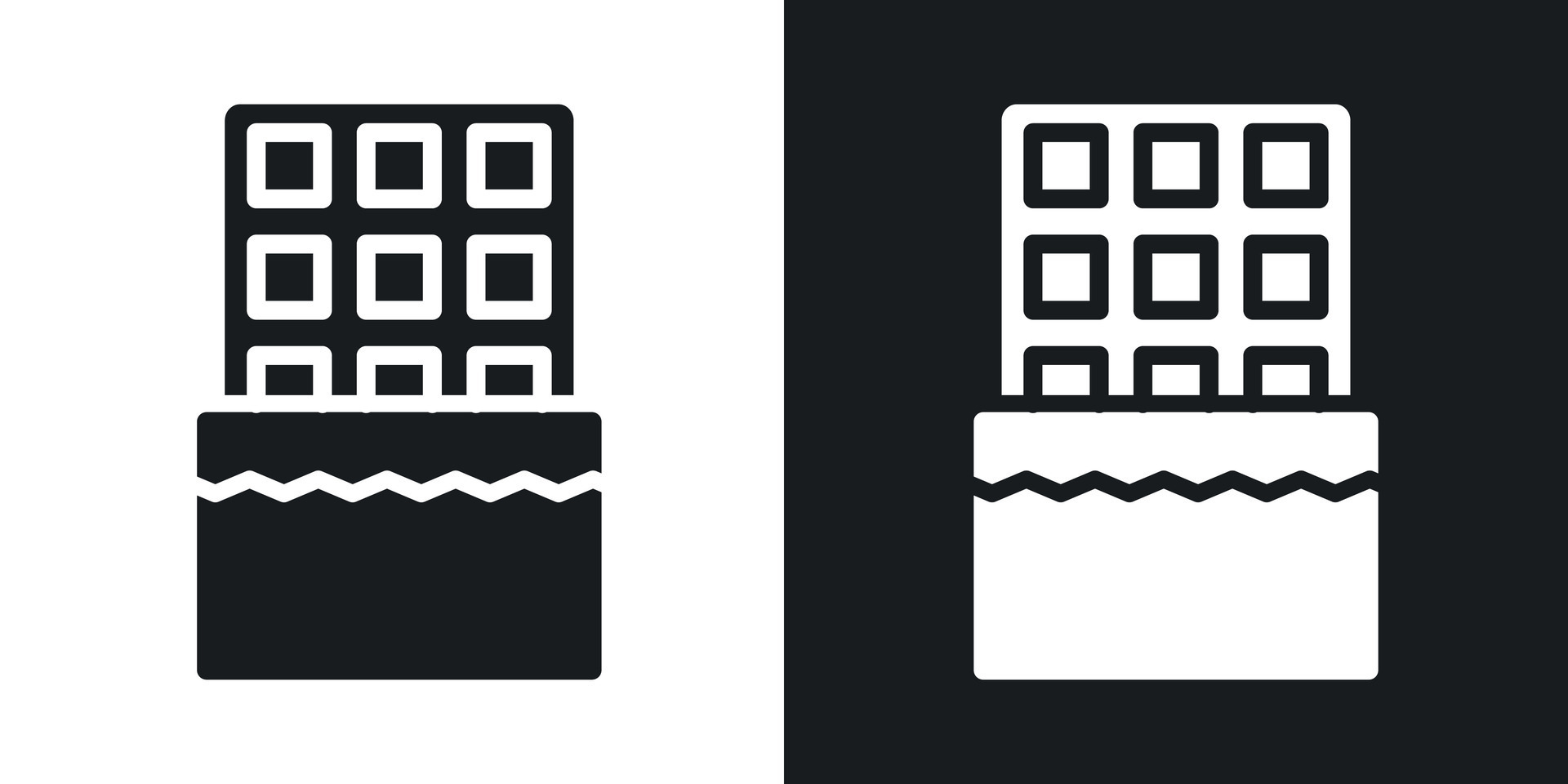 Chocolate icon set in solid black and white color 47858702 Vector Art